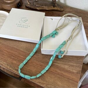 Christina Blue Beaded Necklace with Silver Accents